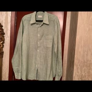 Brioni men’s linen green shirt size XXL
